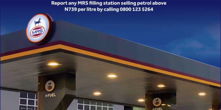 Officially Approved  selling price of Dangote petrol  at N739,00 per litre at MRS stations  nationwide, be vigilant