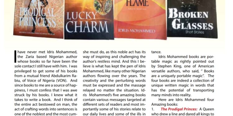 Idris Mohammed's amazing books with different flavours.
