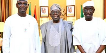 President Tinubu recieves Gov. Sule and Senator Wadada at Aso Villa