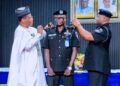 Ambassador Malami Ma’aji Assists IGP Disu in Decorating Newly Promoted CP Umar Muhammed Iya